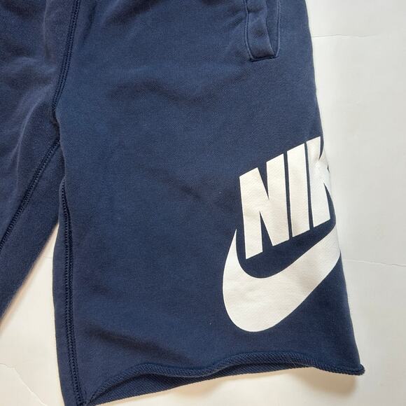 Nike Youth Fleece Sweat Shorts Navy Blue 8-9Y - Picture 2 of 4